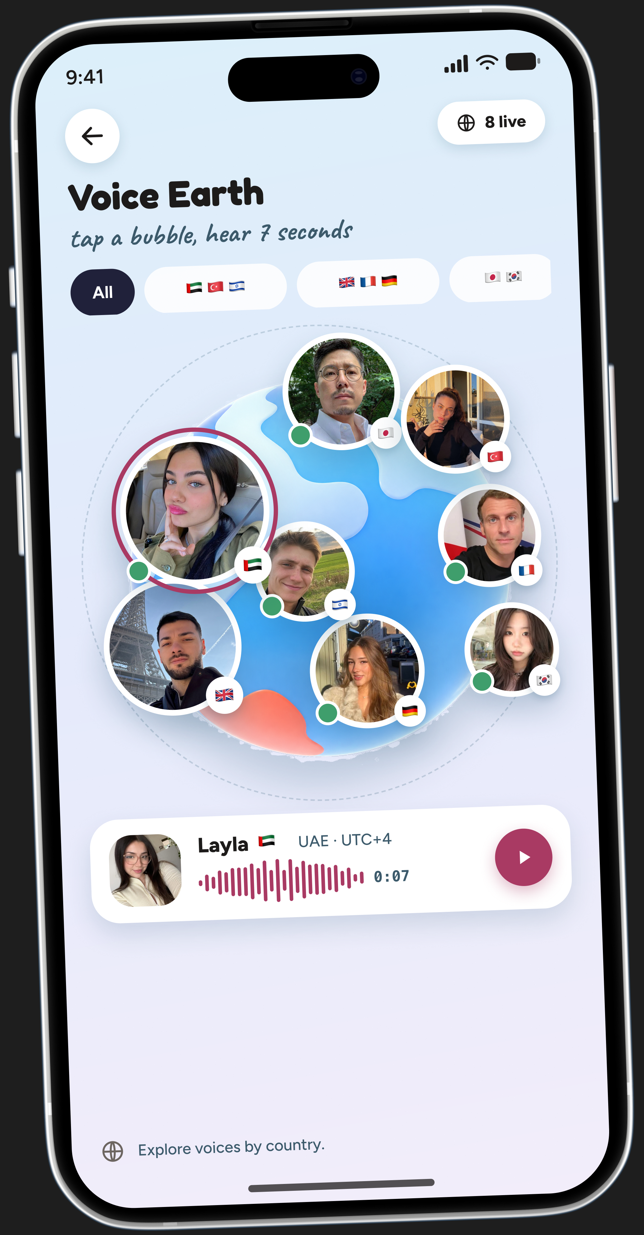 OiVox voice globe for meeting friends worldwide